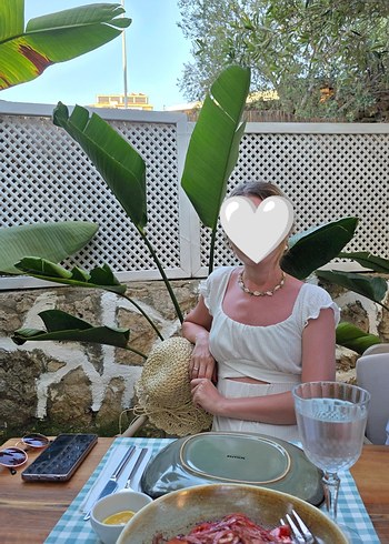 s Beden Beyaz Mini Tulum