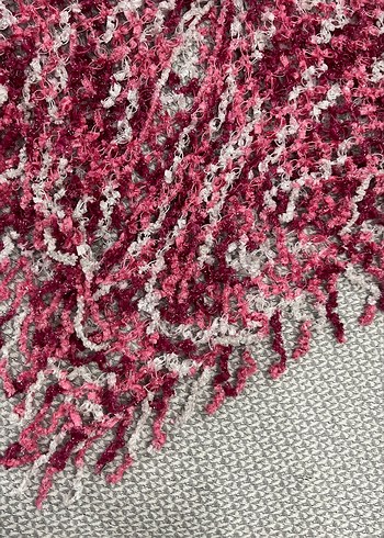 Kız Çocuk Pembe Bağlama Desenli Örgü Panço - Görsel 2