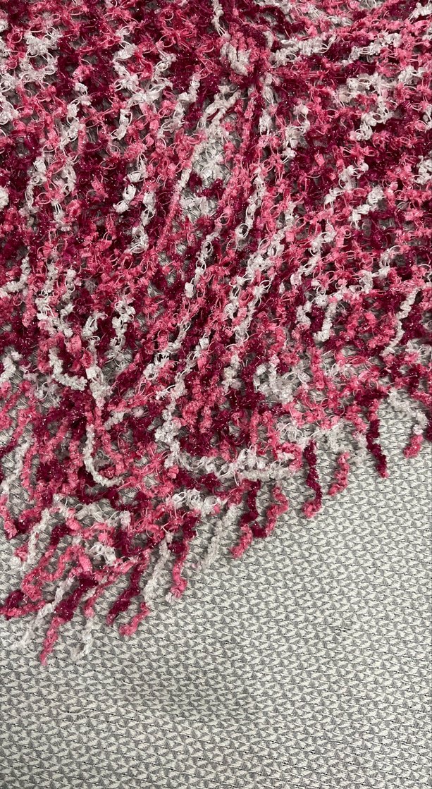 Kız Çocuk Pembe Bağlama Desenli Örgü Panço - Görsel 2