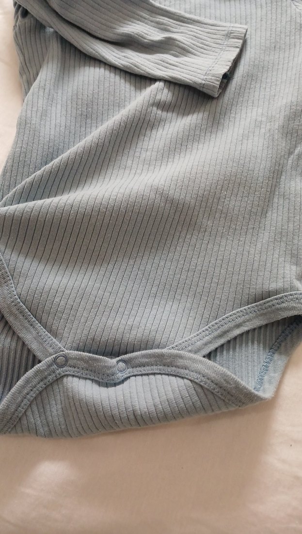 Gri Erkek Bebek Uzun Kollu Triko Body - Görsel 4