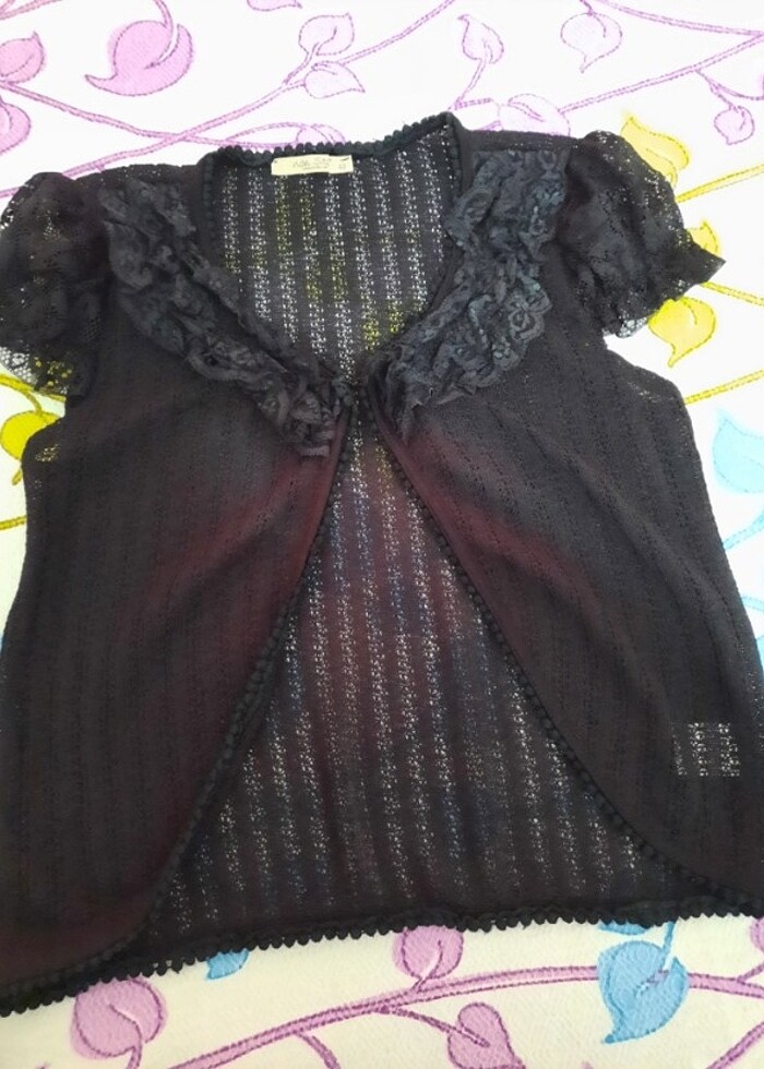 Dantel kollu hırka - Görsel 3