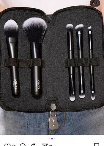 KIKO Siyah Makyaj Fırça Seti ve Kılıfı - Görsel 6
