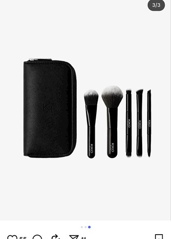 KIKO Siyah Makyaj Fırça Seti ve Kılıfı - Görsel 3