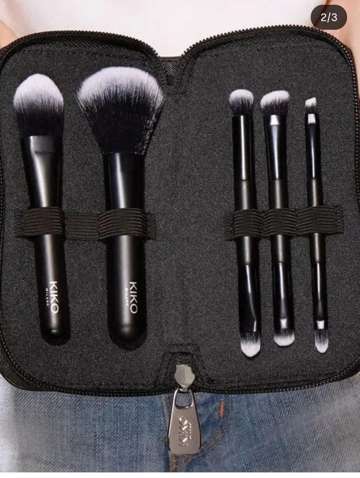 KIKO Siyah Makyaj Fırça Seti ve Kılıfı - Görsel 4