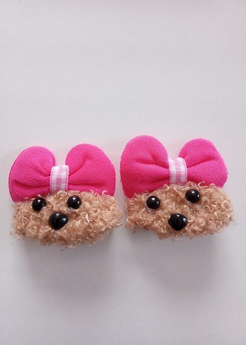 Pembe Fiyonk Detaylı Çocuk Toka Seti - Görsel 2