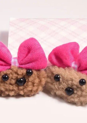 Pembe Fiyonk Detaylı Çocuk Toka Seti - Görsel 4