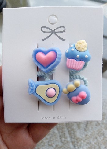 Pastel Mavi Boncuklu Çocuk Saç Tokaları - Görsel 2