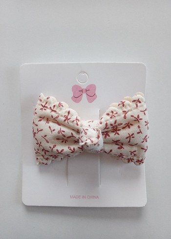 Pamuklu Beyaz Fiyonklu Saç Aksesuarı - Görsel 2