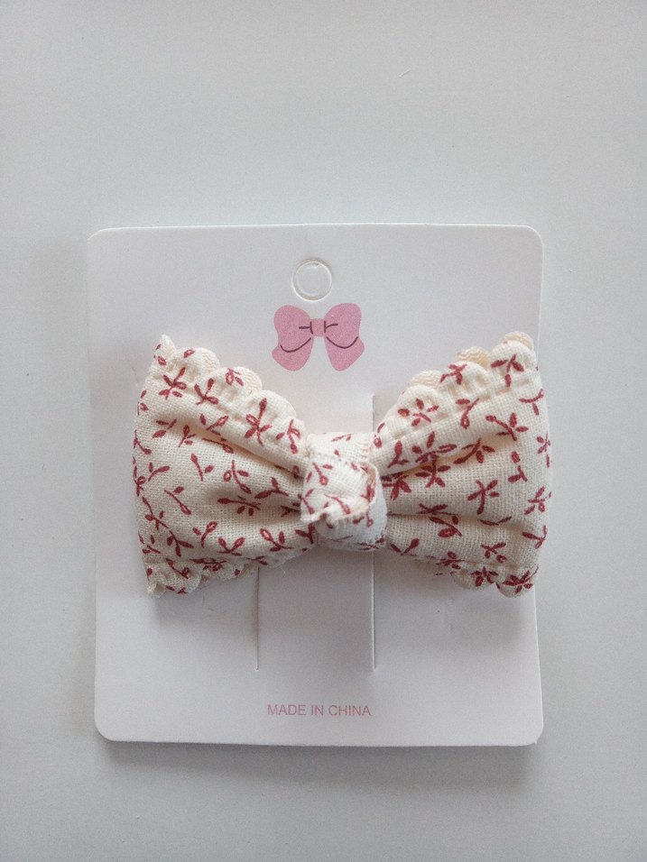 Pamuklu Beyaz Fiyonklu Saç Aksesuarı - Görsel 2