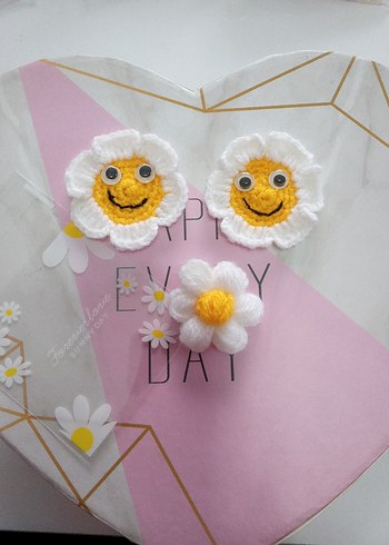 Renkli Nakışlı Dantel Çiçek Saç Tokaları - Görsel 2