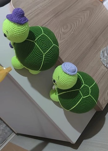 Mor Şapkalı Renkli Kaplumbağa Peluş Oyuncak - Görsel 2