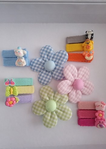 Çiçek ve Karakter Figürlü Renkli Çocuk Toka Seti - Görsel 2