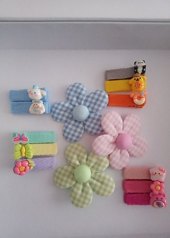 Çiçek ve Karakter Figürlü Renkli Çocuk Toka Seti - Görsel 8