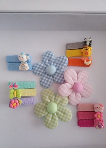 Çiçek ve Karakter Figürlü Renkli Çocuk Toka Seti - Görsel 7