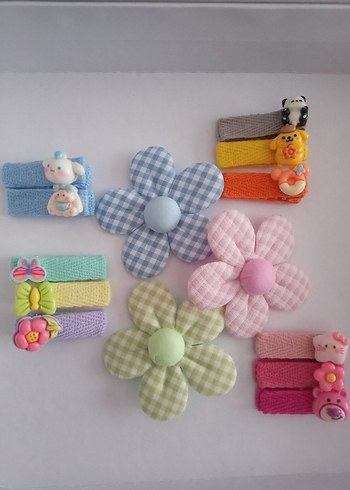 Çiçek ve Karakter Figürlü Renkli Çocuk Toka Seti - Görsel 10