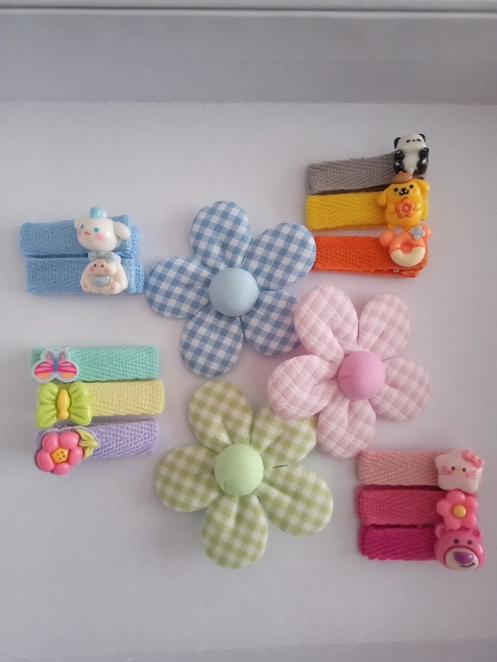 Çiçek ve Karakter Figürlü Renkli Çocuk Toka Seti - Görsel 2