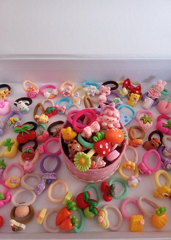 Renkli Elastik Çocuk Saç Tokaları - Görsel 6