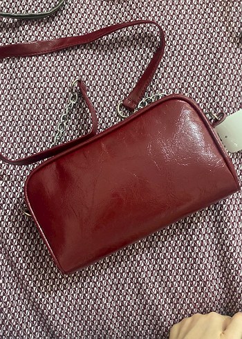 Bordo Parlak Deri Kadın Çanta