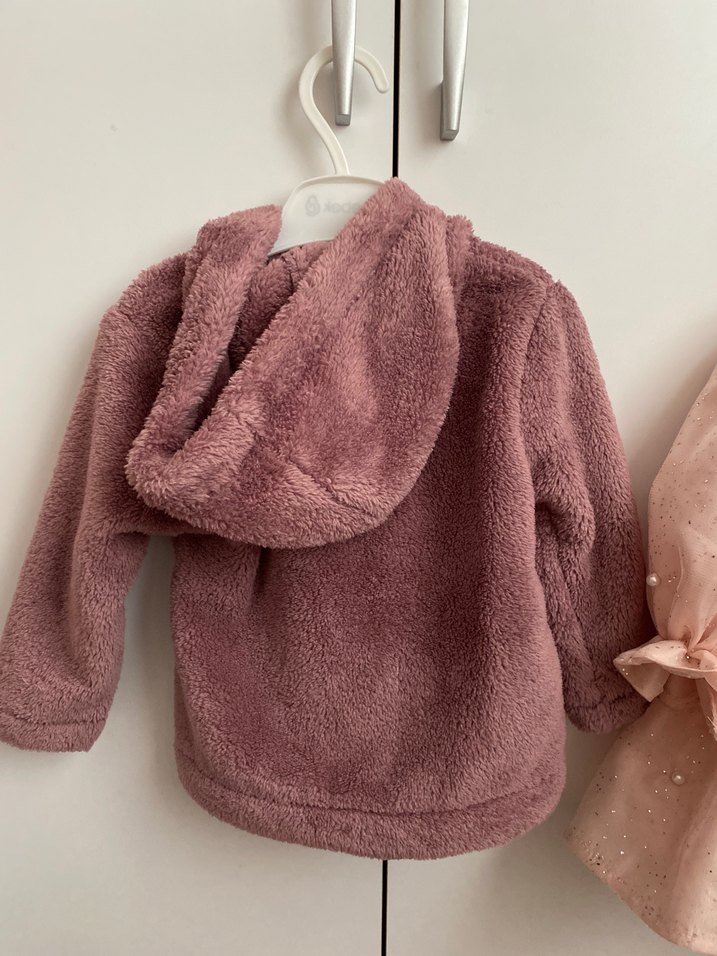 Düğmeli Pembe Kız Çocuk Polar Ceket - Görsel 2