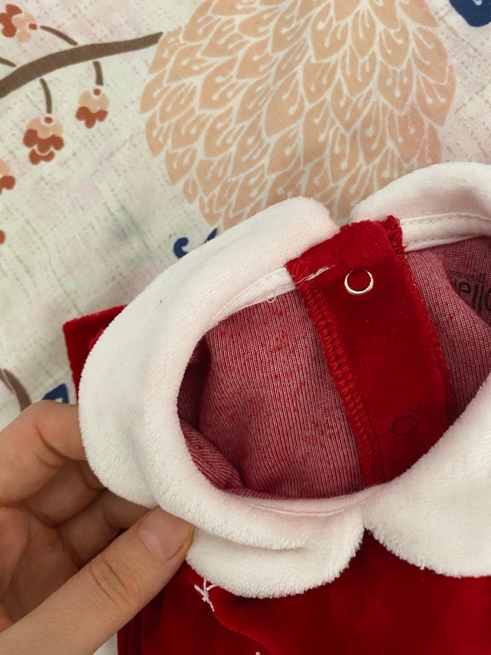 Kız Çocuk Kırmızı Uzun Kollu Nakışlı Elbise - Görsel 3