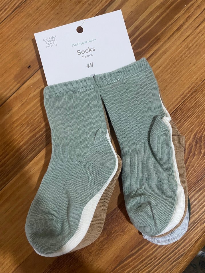 Kız Çocuk Bej ve Gri Triko Çorap 5'li - Görsel 2