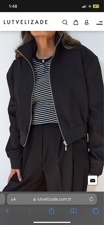 Zara Lutvelizade crop bomber ceket
