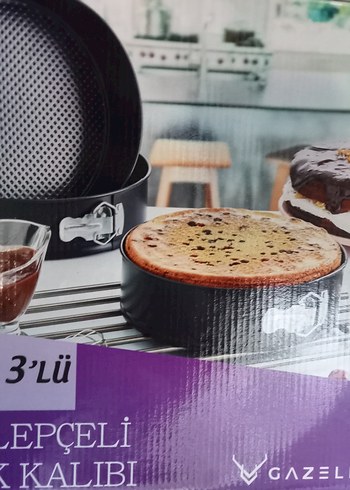 Diğer Siyah Yuvarlak Kek Kalıbı Seti 3 Lü