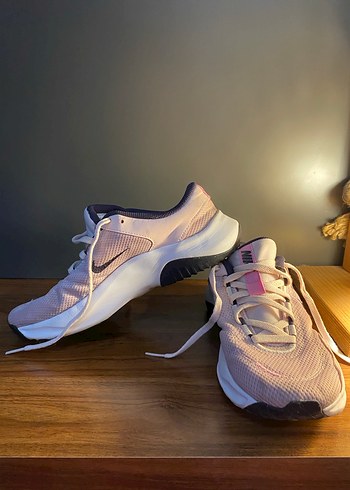 Pembe Bağcıklı Nike Spor Kadın Sneaker - Görsel 2