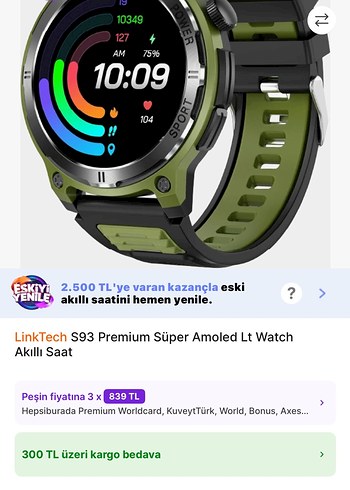 Link S93 Yeşil Akıllı Saat - Görsel 3