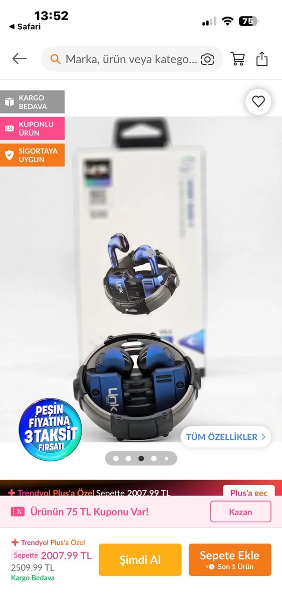 Link Solid Siyah Spor Kulaklık - Görsel 3