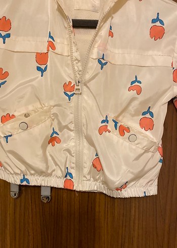 Zara Çiçek Desenli Düğmeli Kız Yağmurluk