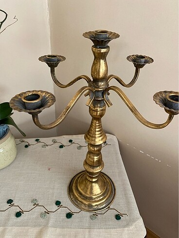 Zara Home Şamdan sarı baraklı