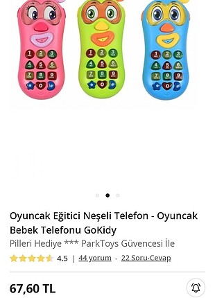 Sesli ışıklı eğitici telefon