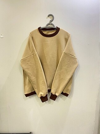 Kahve Unisex Kalın Oversize Sweatshirt