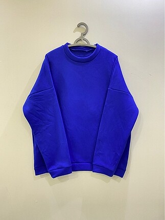 Mavi Unisex Kalın Oversize Sweatshirt