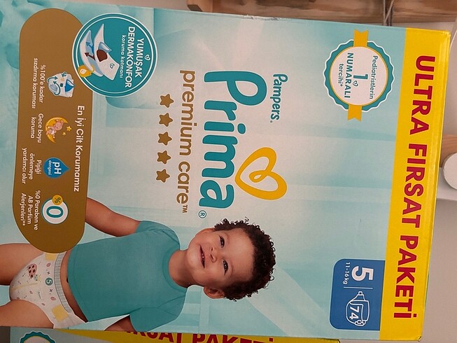 4+ Beden: 9-20 kg Beden Prima 4 numara bebek bezi