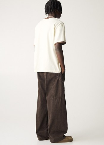 l Beden beyaz Renk PULL AND BEAR Ford baskılı T-SHİRT