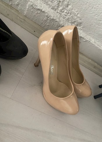 Bej Platform Topuklu Kadın Stiletto - Görsel 5