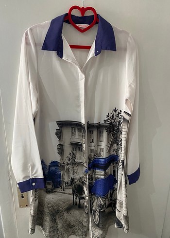 Baskılı Uzun Kollu Kadın Gömlek - Görsel 2