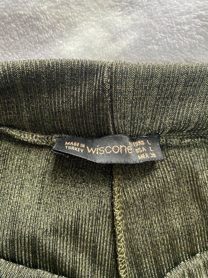 Kadın Haki Fitilli Kumaş Pantolon - Görsel 3