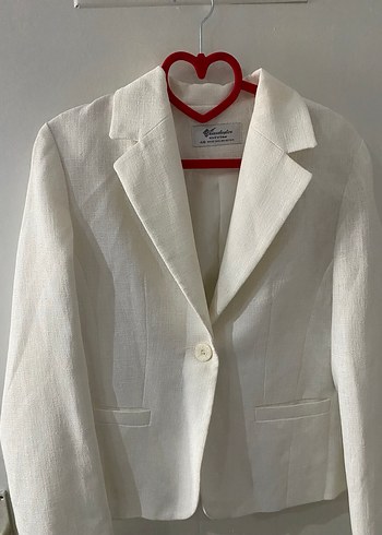 Diğer Beyaz Keten Kadın Blazer Ceket