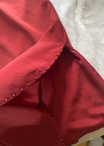 42 Beden Bordo Düğmeli Uzun Kollu tunik