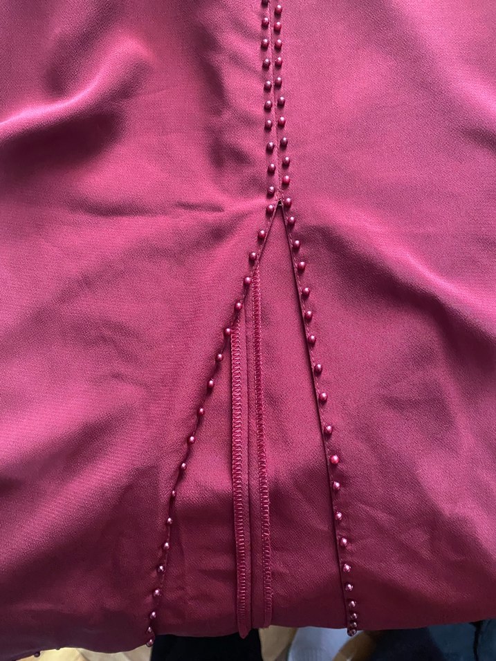 Bordo Düğmeli Uzun Kollu tunik - Görsel 4