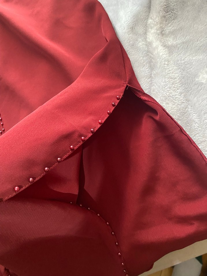 Bordo Düğmeli Uzun Kollu tunik - Görsel 5