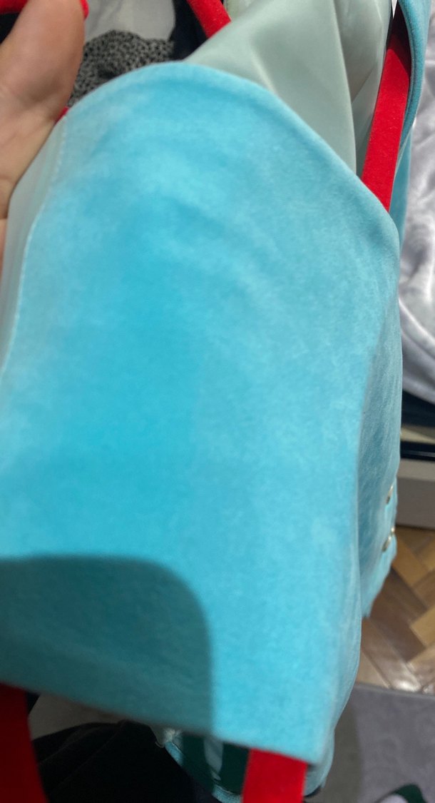 Düğmeli Mavi Süet Midi Yelek - Görsel 4