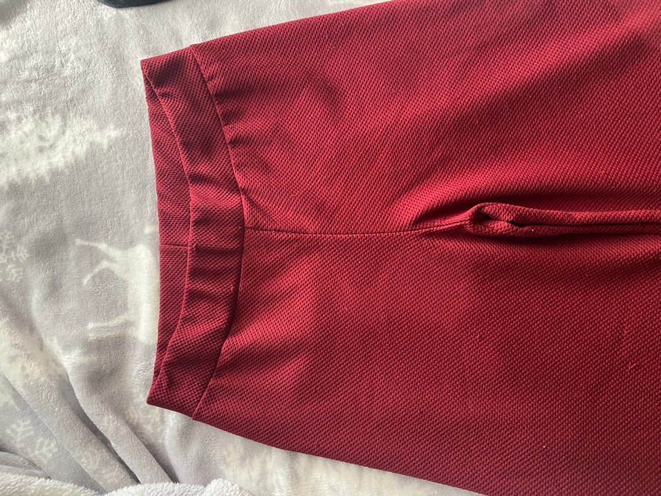 Bordo esofman kumasında pantolon - Görsel 3