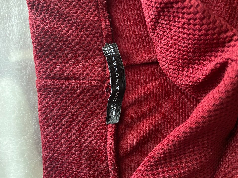 Bordo esofman kumasında pantolon - Görsel 4