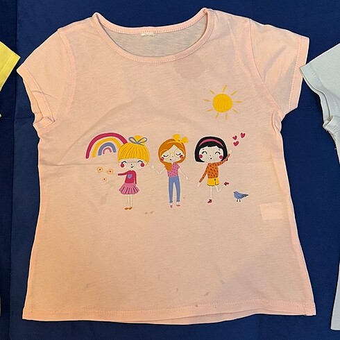 4 Yaş Beden çeşitli Renk Kız çocuk kısa kollu tshirt