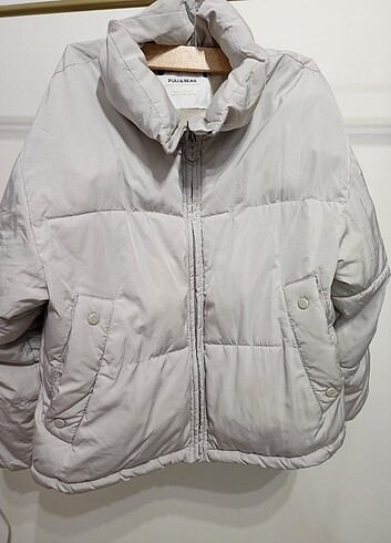 Pull&Bear Krem Şişme Mont