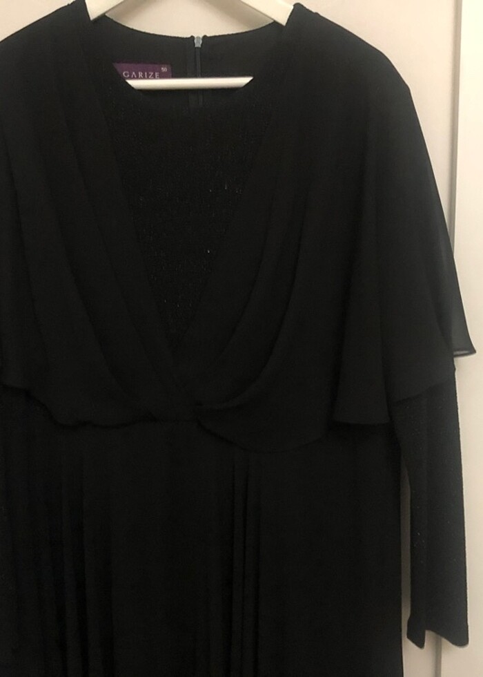 Siyah üst iç kısmı ışıltı detaylı abiye - Görsel 5